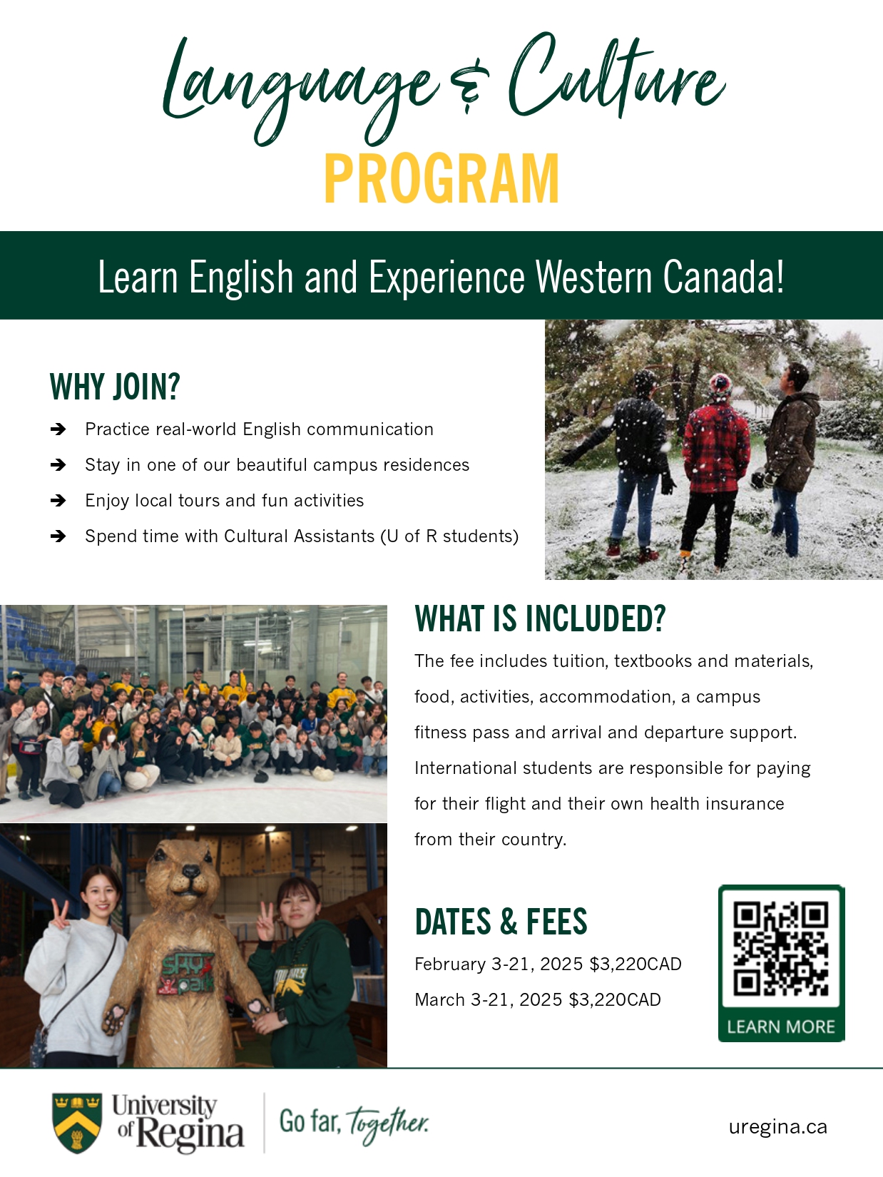 ประชาสัมพันธ์ University of Regina’s Winter Language and Culture Program 