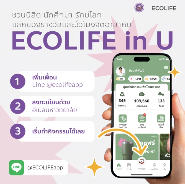 ประชาสัมพันธ์โครงการ ECOLIFE in U