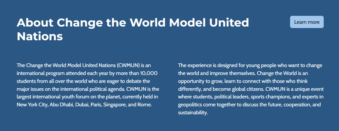 ประชาสัมพันธ์โครงการ Change the World Model United Nations (CWMUN)