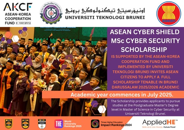 ประชาสัมพันธ์โครงการ ASEAN Cyber Shield MSc Cyber Security Scholarship 2025