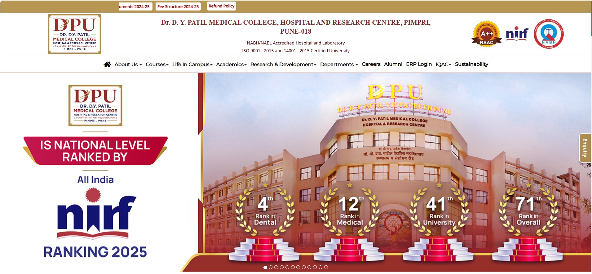 ประชาสัมพันธ์ Dr D.Y Patil Medical School, Hospital & Research Centre ประเทศอินเดีย ประสงค์มีความร่วมมือทางวิชาการ ร่วมกับคณะแพทยศาสตร์ มหาวิทยาลัยนเรศวร ในด้าน Observership program ระยะเวลา 90 วัน (short-term)