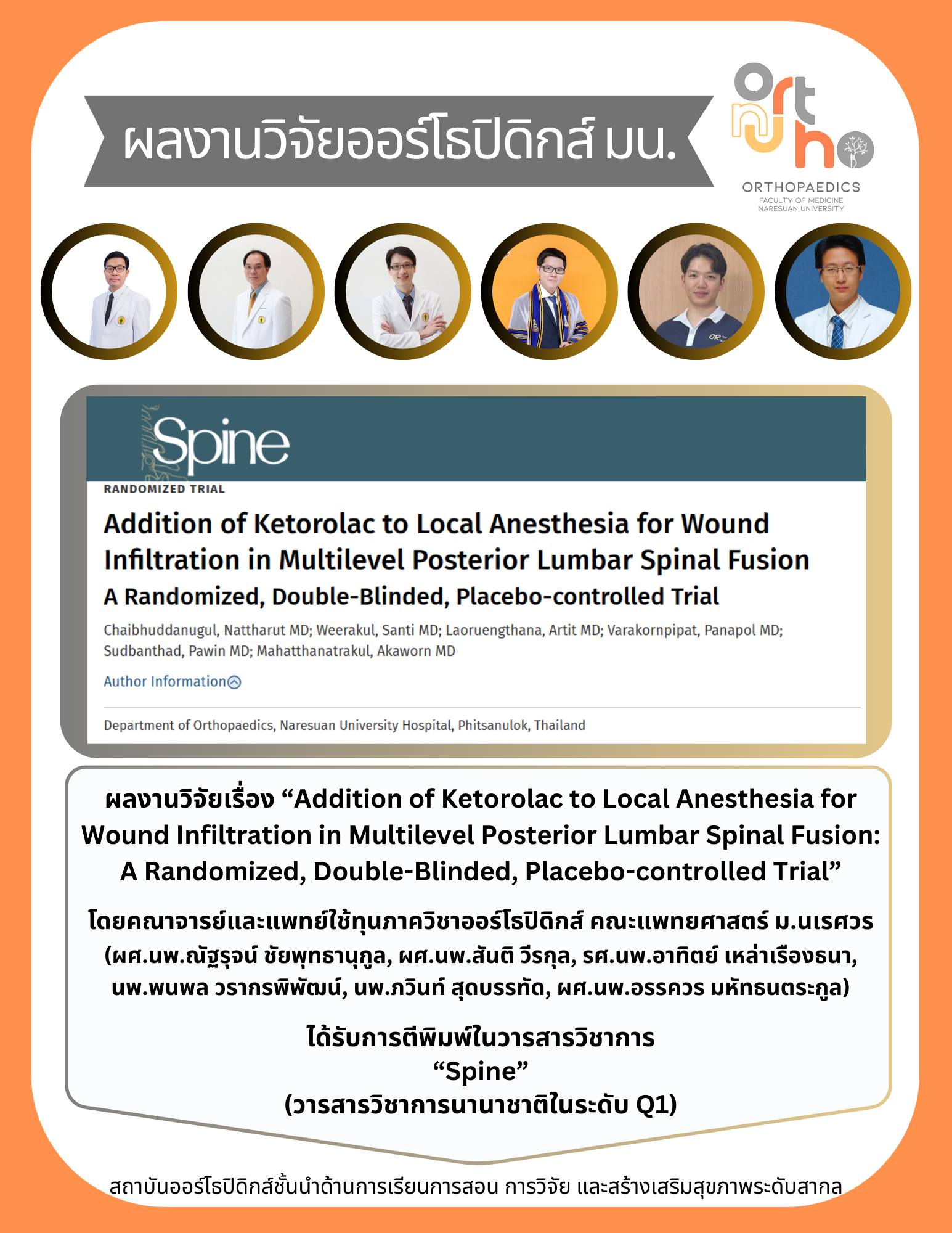 Addition of Ketorolac to Local Anesthesia for Wound Infiltration in Multilevel Posterior Lumbar Spinal Fusion: A Randomized, Double-Blinded, Placebo-controlled Trial